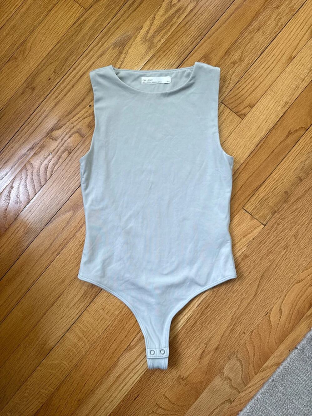Gray oak + fort high neck sleeveless buttery smooth body suit - size XS